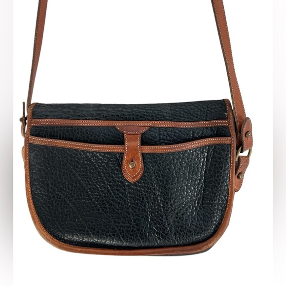 Vintage Dooney & Brooke Shoulder/Cross Body Bag All Weather Leather Black/Brown - Picture 4 of 10